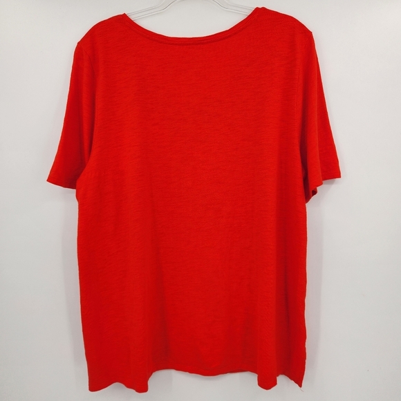 Chicos 3 The Ultimate Tee Womens Size XL Short Sleeve V Neck Orange Red - Picture 6 of 6